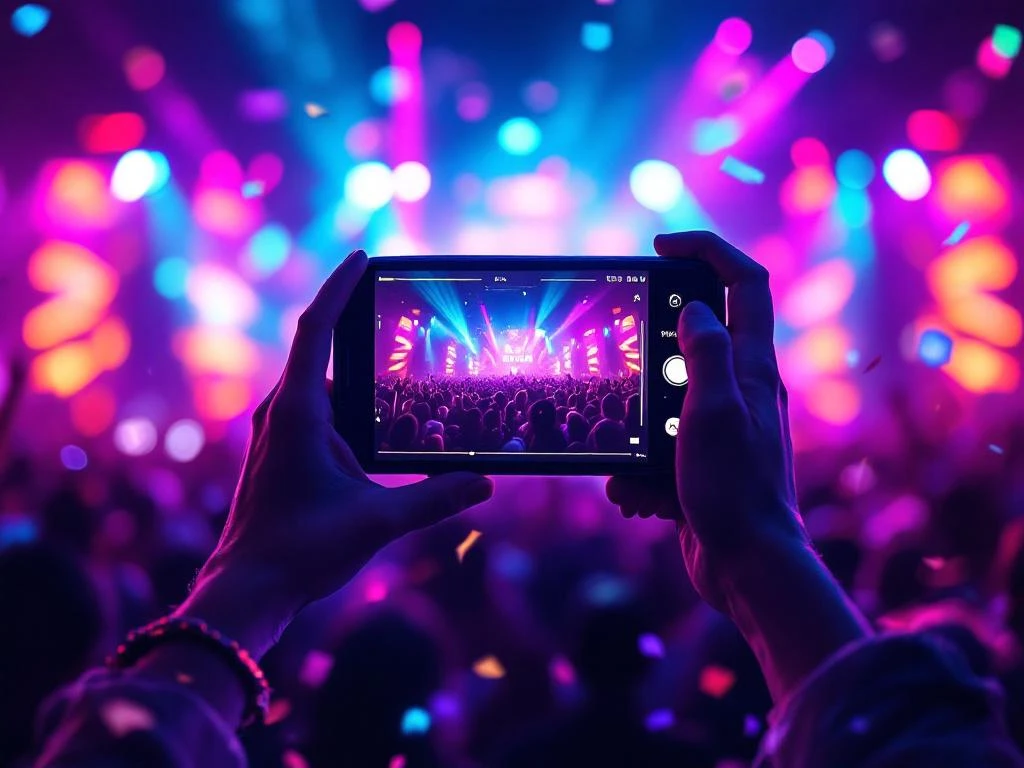 Smartphone filmt festivalcrowd met neonverlichting en holografische social media-iconen tijdens live video-editing


---

**Token Usage Summary:**
- Prompt: 267 tokens
- Response: 28 tokens
- Total: 295 tokens